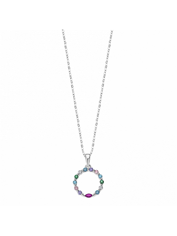 Lotus Silver Designový stříbrný náhrdelník se třpytivým kroužkem LP3246-1 1