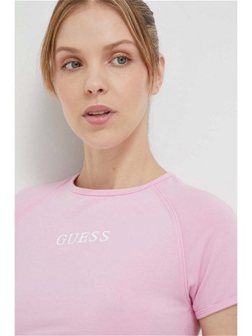 Tričko Guess ALINE růžová barva V3RP16 KABR0
