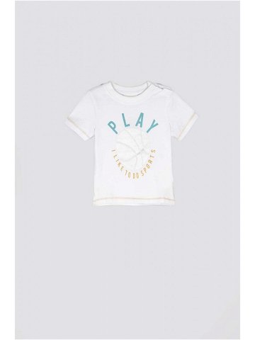 Dětské bavlněné tričko Coccodrillo bílá barva s potiskem