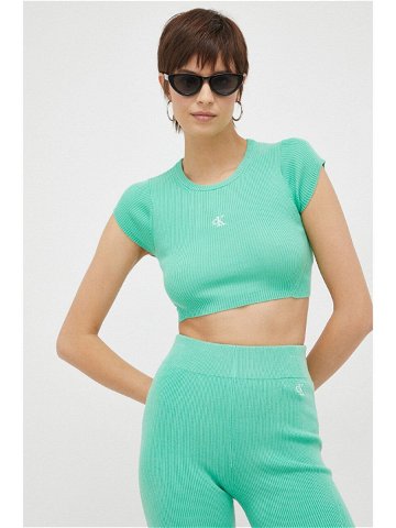 Top Calvin Klein Jeans dámský zelená barva