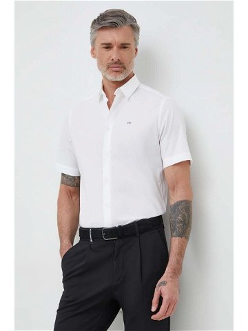 Košile Calvin Klein pánská bílá barva regular s klasickým límcem K10K109440
