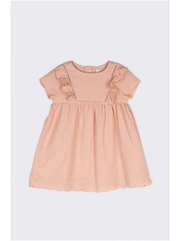 Dětské bavlněné šaty Coccodrillo růžová barva mini