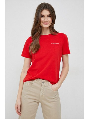 Tričko Tommy Hilfiger červená barva