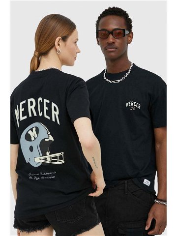 Bavlněné tričko Mercer Amsterdam černá barva s potiskem