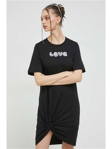 Bavlněné šaty Love Moschino černá barva mini