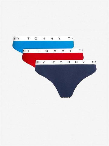 Sada tří dámských tang v červené a modré barvě Tommy Hilfiger Underwear