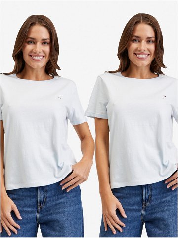 Sada dvou dámských triček v bílé a světle modré barvě Tommy Jeans