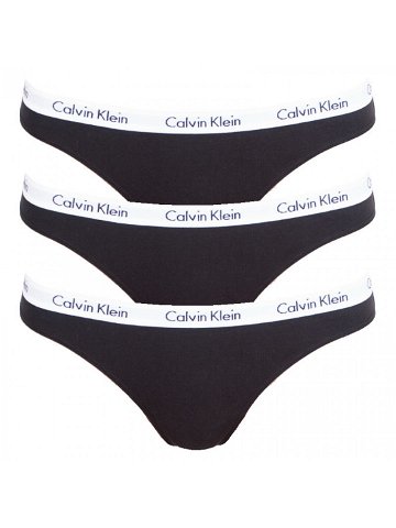 3PACK dámská tanga Calvin Klein černá QD3587E-001 XL