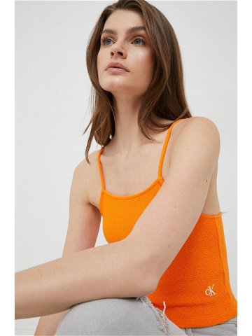 Top Calvin Klein Jeans dámský oranžová barva