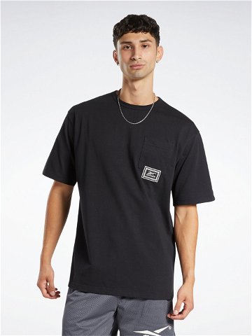 Reebok T-Shirt Basketball Heavyweight Pocket HU2012 Černá Oversize