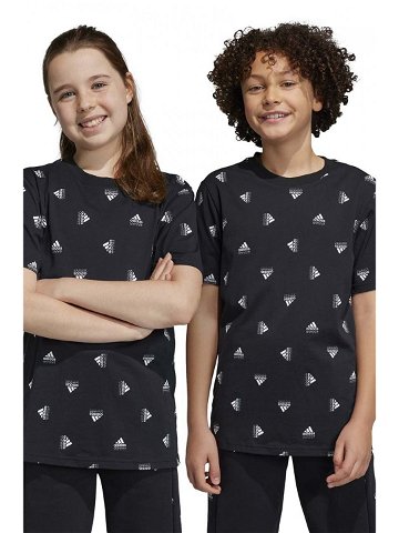 Dětské bavlněné tričko adidas U BLUV TEE černá barva