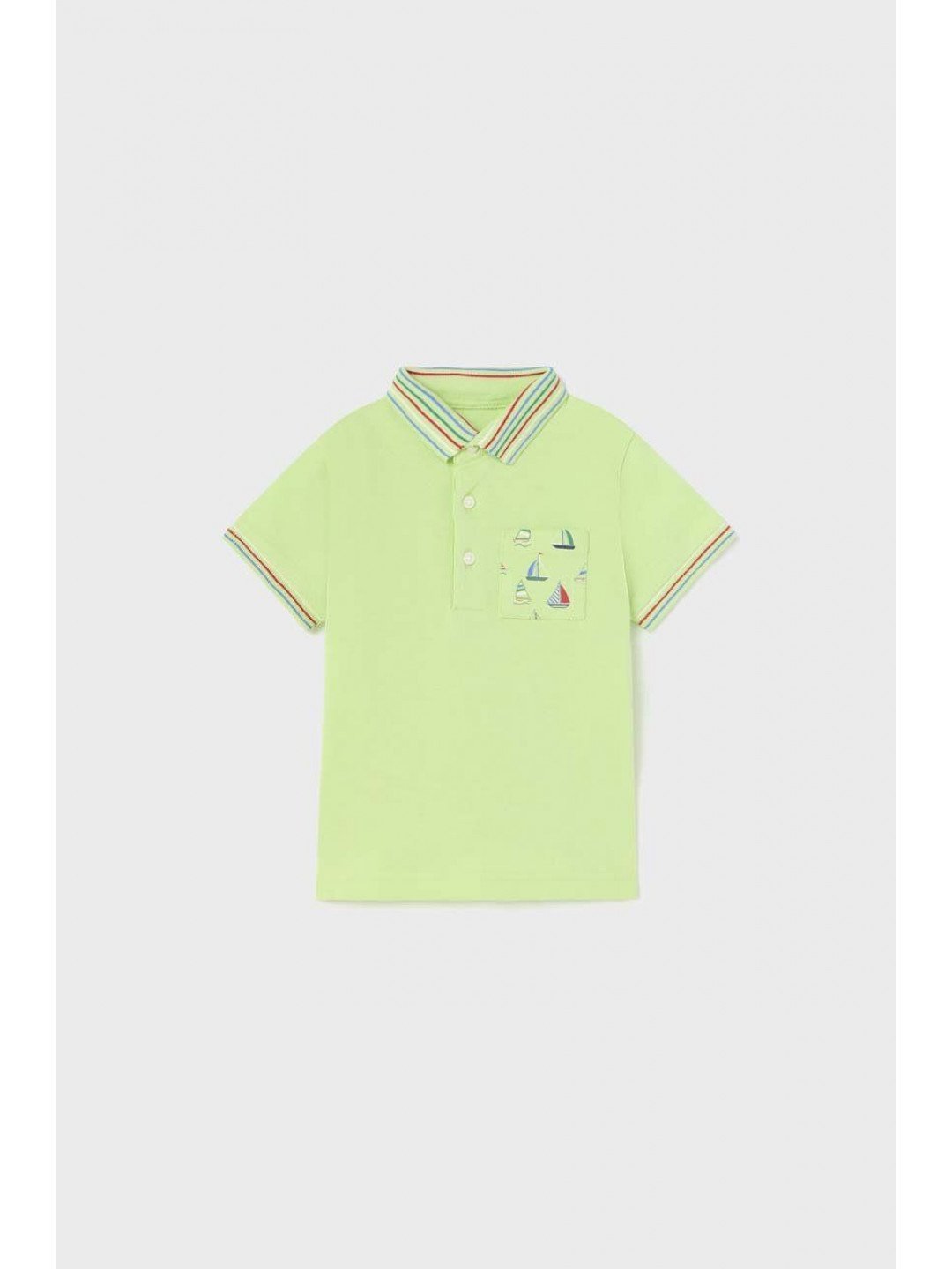 Dětské polo tričko Mayoral zelená barva s potiskem