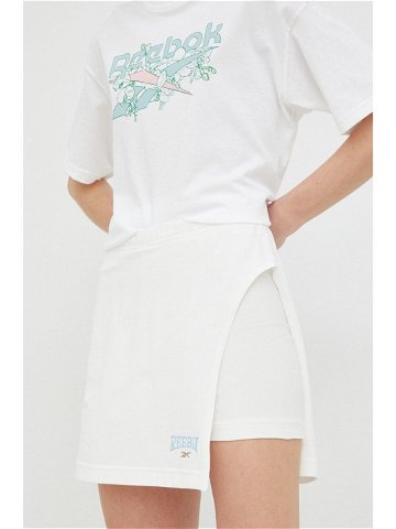 Bavlněná sukně Reebok Classic bílá barva mini