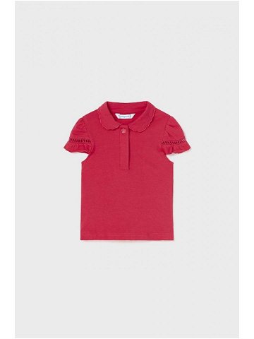 Kojenecké tričko Mayoral červená barva s límečkem