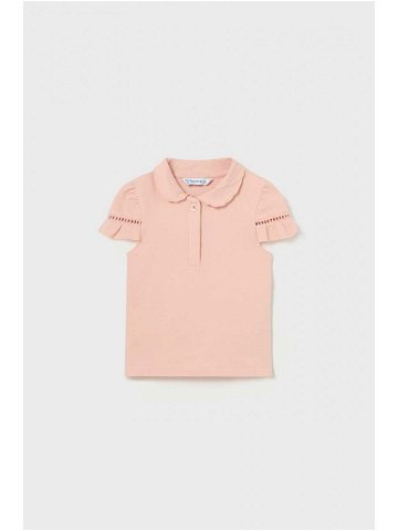 Kojenecké tričko Mayoral růžová barva s límečkem