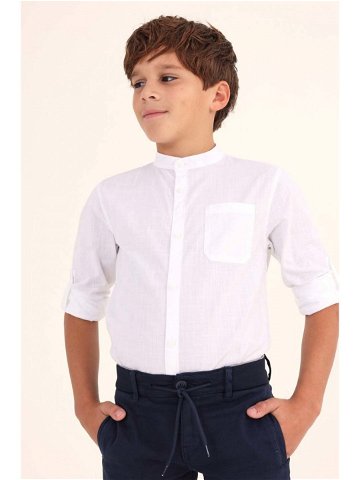 Dětská bavlněná košile Mayoral bílá barva