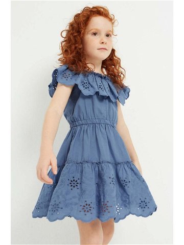Dětské bavlněné šaty Mayoral tmavomodrá barva mini