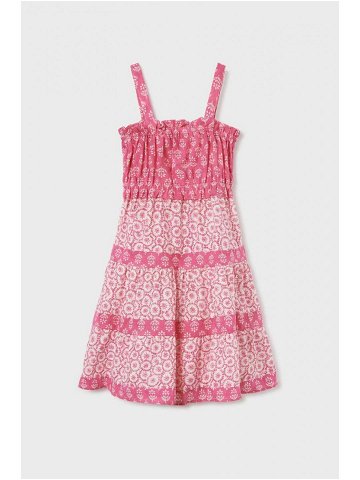 Dívčí šaty Mayoral růžová barva midi