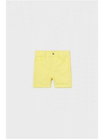 Dětské bavlněné šortky Mayoral žlutá barva nastavitelný pas
