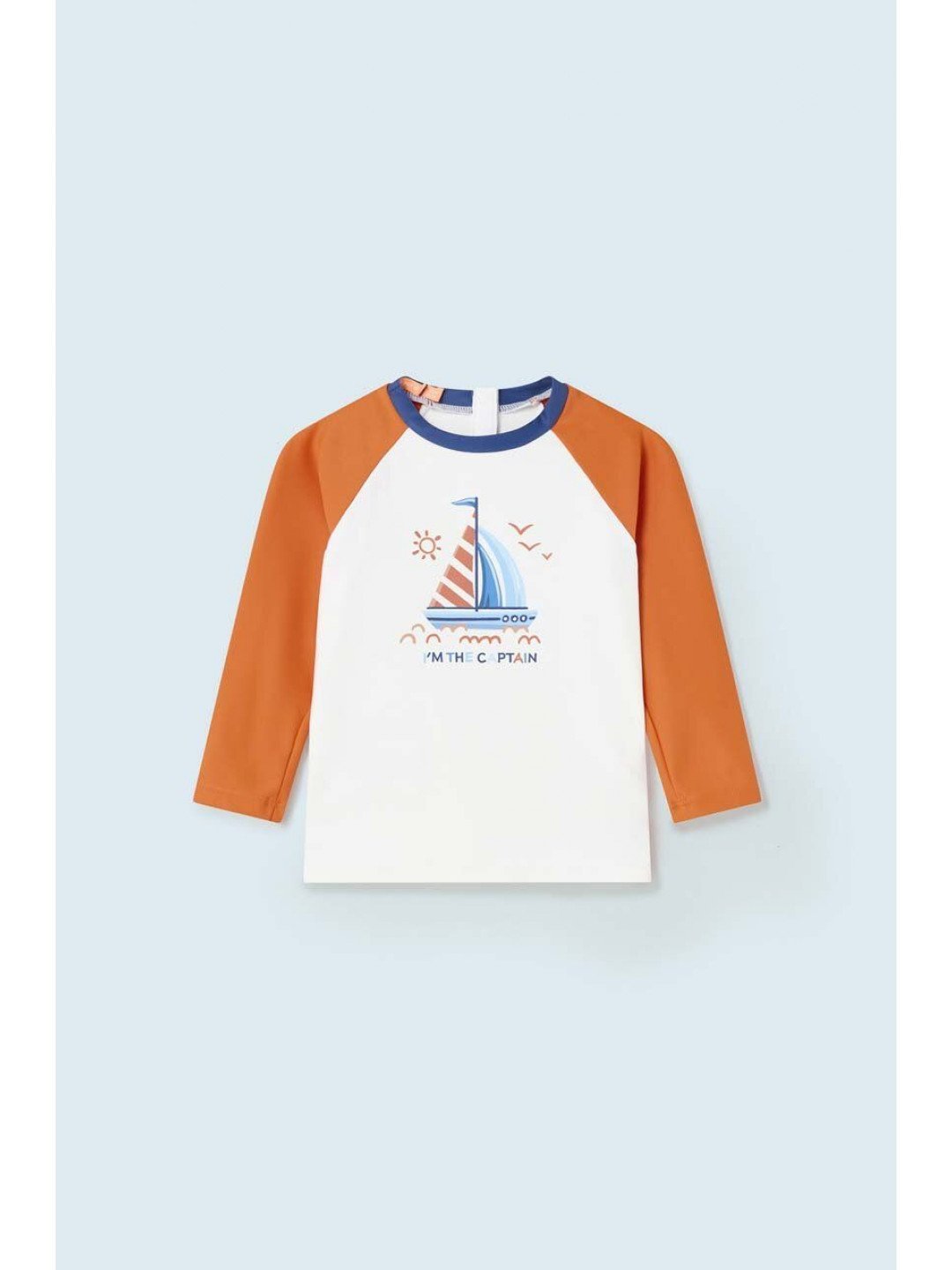 Kojenecké tričko s dlouhým rukávem Mayoral oranžová barva s potiskem
