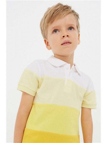 Dětská bavlněná polokošile Mayoral žlutá barva