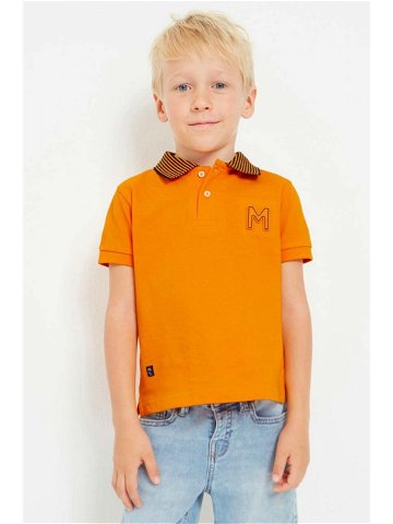 Dětské polo tričko Mayoral oranžová barva s potiskem