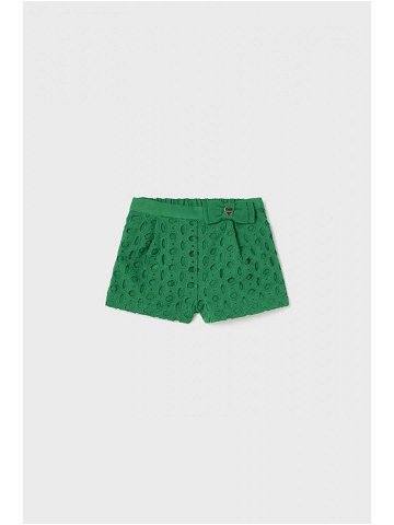 Kojenecké šortky Mayoral zelená barva hladké
