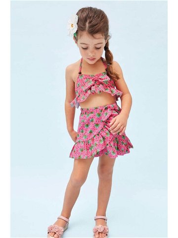 Dětská bavlněná sukně Mayoral růžová barva mini
