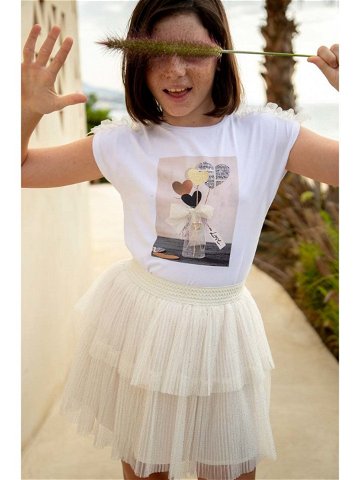 Dětská sukně Mayoral béžová barva mini áčková