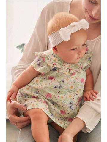 Dětské bavlněné šaty Mayoral Newborn tyrkysová barva mini