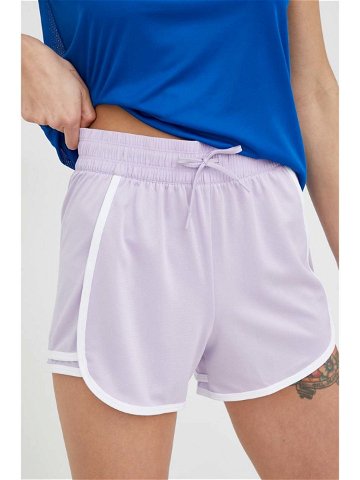 Tréninkové šortky Reebok Workout Ready dámské fialová barva s aplikací high waist