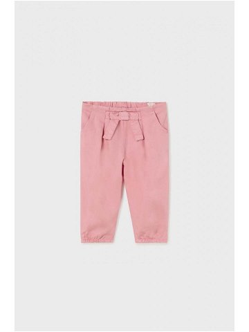 Kojenecké kalhoty Mayoral růžová barva hladké