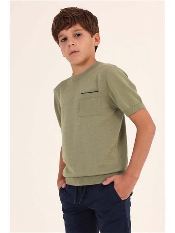 Dětské bavlněné tričko Mayoral zelená barva