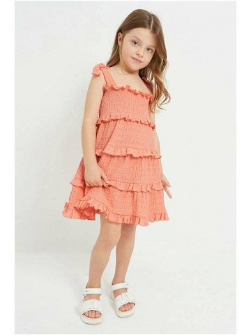 Dívčí šaty Mayoral oranžová barva mini