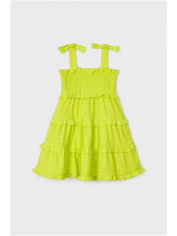 Dívčí šaty Mayoral zelená barva mini