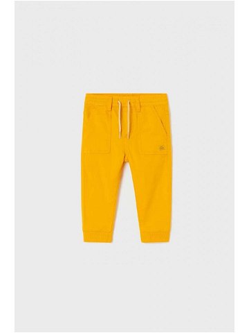 Kojenecké kalhoty Mayoral žlutá barva hladké