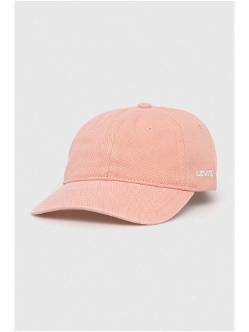 Bavlněná baseballová čepice Levi s růžová barva