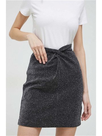 Sukně HUGO stříbrná barva mini pouzdrová