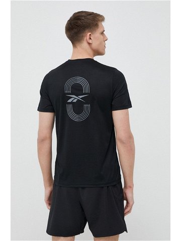 Běžecké tričko Reebok černá barva s potiskem