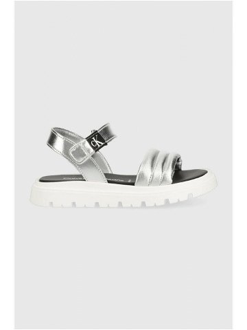 Dětské sandály Calvin Klein Jeans stříbrná barva