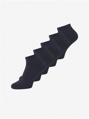 Sada pěti párů tmavě modrých pánských ponožek Jack & Jones Dongo