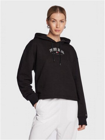 Tommy Jeans Mikina Essential Logo DW0DW14852 Černá Relaxed Fit