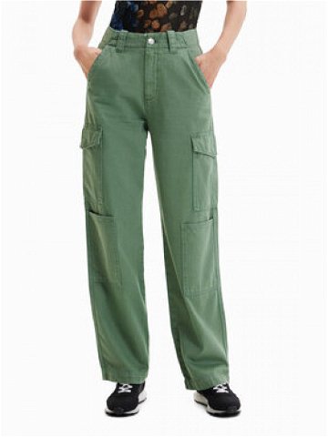 Desigual Kalhoty z materiálu Sedal 23SWPN03 Zelená Regular Fit
