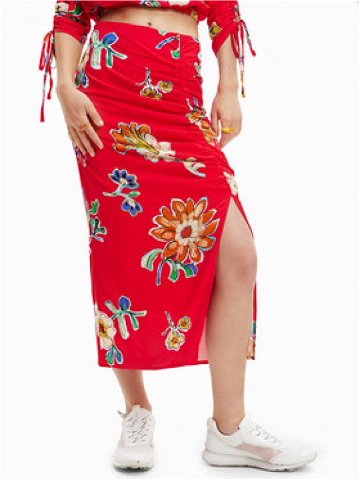 Desigual Pouzdrová sukně Crimea 23SWFW22 Červená Slim Fit