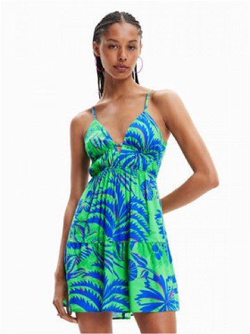 Desigual Letní šaty Milos 23SWMW14 Zelená Regular Fit