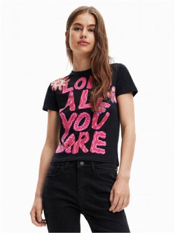 Desigual T-Shirt Love All You 23SWTKAV Černá Regular Fit