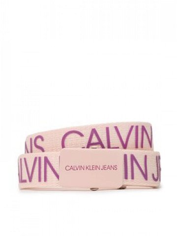 Calvin Klein Jeans Dětský pásek Canvas Logo Belt IU0IU00125 Růžová