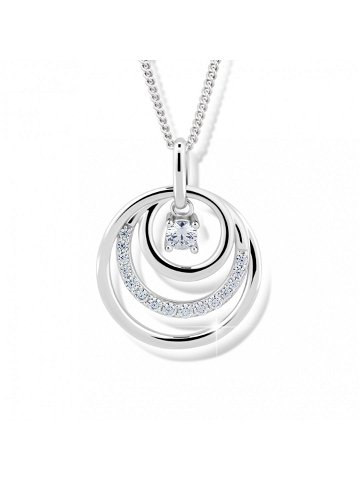 Modesi Překrásný náhrdelník ze stříbra J328CZ-W řetízek přívěsek