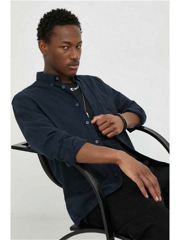 Košile Marc O Polo pánská tmavomodrá barva relaxed s límečkem button-down