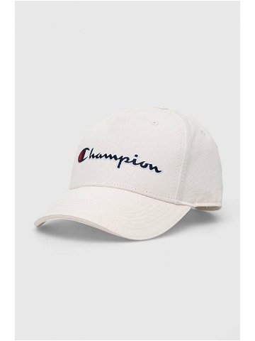 Bavlněná baseballová čepice Champion bílá barva s aplikací